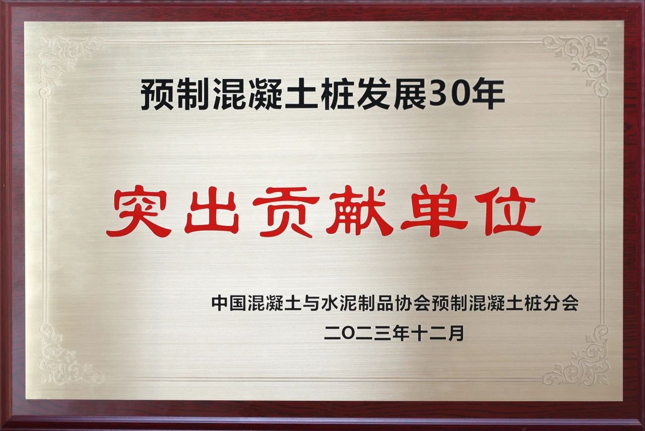 必发集团智能获评预造混凝土桩行业发展30年“凸起贡献单元”